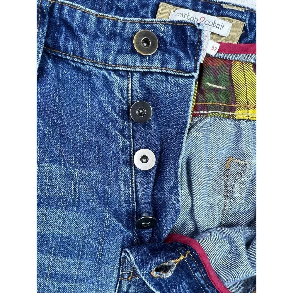 Carbon2cobalt Mens 32x32 Blue Medium Wash Straight Denim Jeans 125014